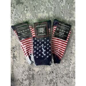 16 Pack Lot White Stars Red Stripes UNISEX  Fun Novelty Sock NEW
